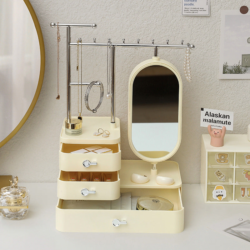 Jewelry and Cosmetic Storage with Mirror Organizer