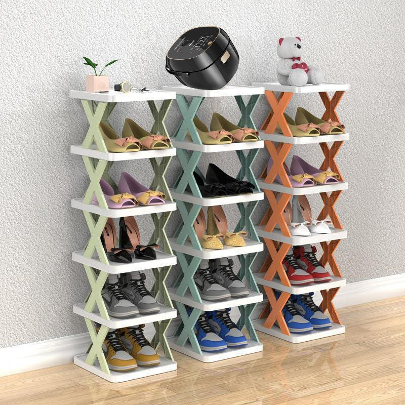 Stackable Shoe Storage Shelves in X Shape