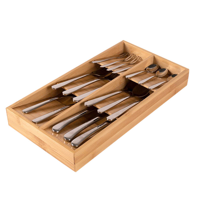 Bamboo Wood Utensil Organizer for Kitchen Drawer