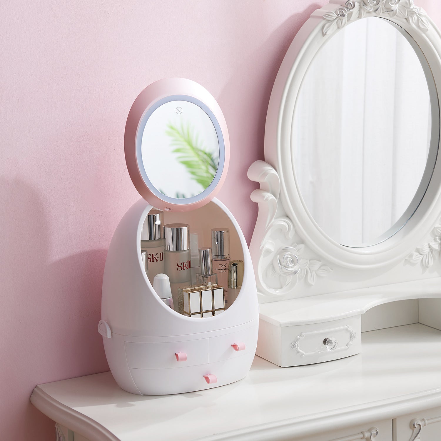 Dustproof LED Makeup Storage