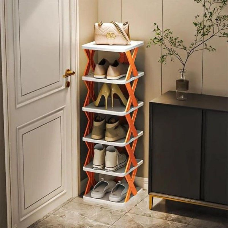 Stackable Shoe Storage Shelves in X Shape