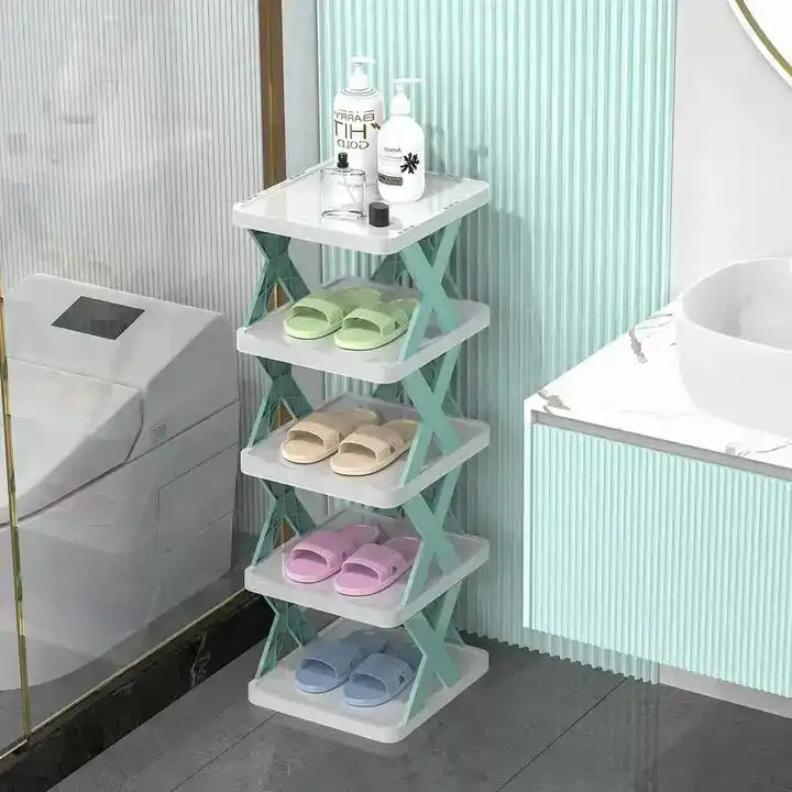 Stackable Shoe Storage Shelves in X Shape