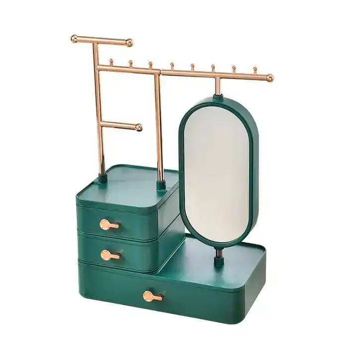 Jewelry and Cosmetic Storage with Mirror Organizer